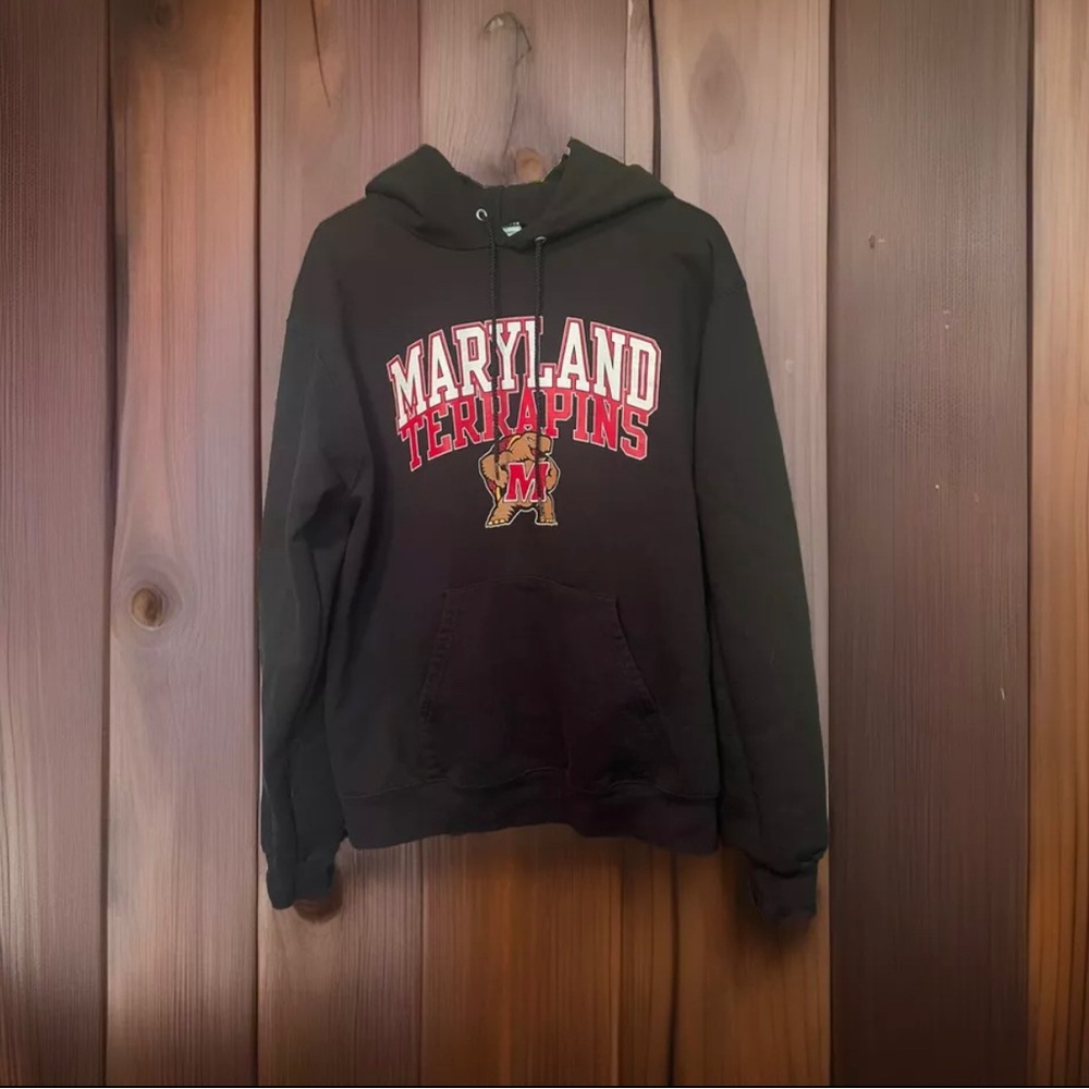 Champion Reverse Weave Maryland Teripans College Hoodie Medium Sweatshirt